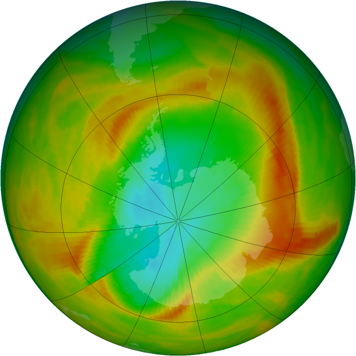 Antarctic ozone map for 10 November 1979